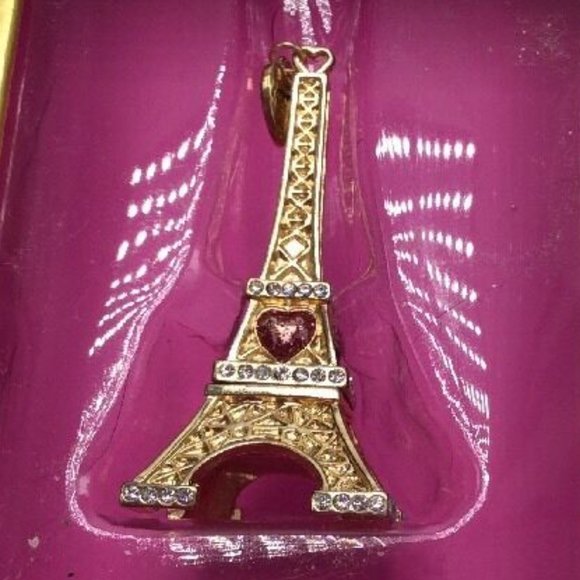NWT Betsey Johnson Gold-Tone Eiffel Tower Keepsake - Picture 4 of 5